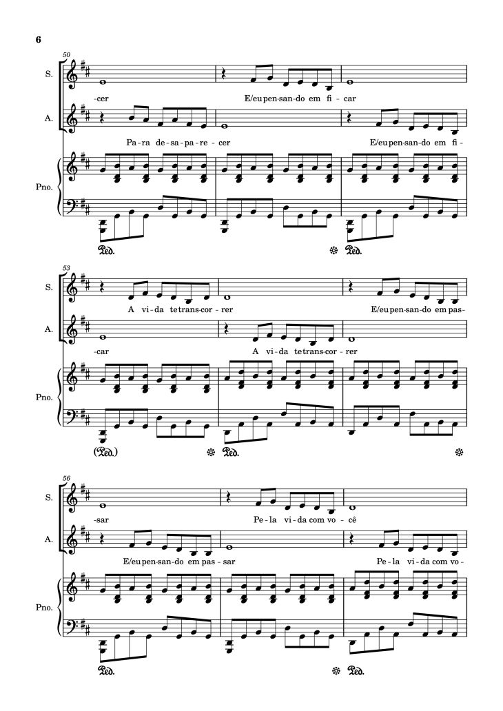 Page 6 of the piano sheet music PDF Piano – Pelo Tempo Que Durar Piano by Marisa Monte