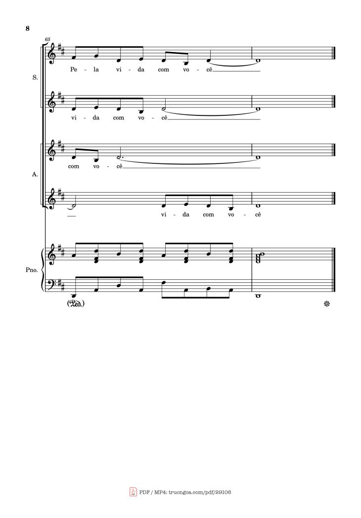 Page 8 of the piano sheet music PDF Piano – Pelo Tempo Que Durar Piano by Marisa Monte