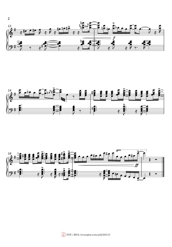 Page 2 of the piano sheet music PDF Piano – CONGA Piano by Gloria Estefan