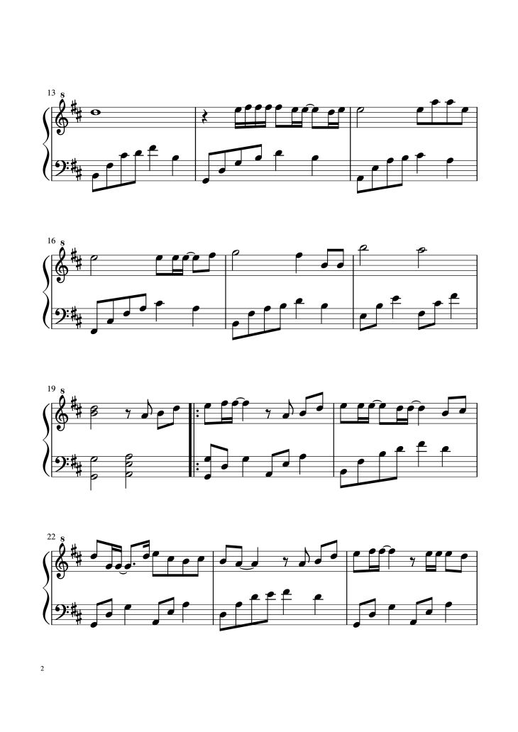 Page 2 of the piano sheet music PDF – Xin Đừng Lặng Im by Soobin Hoàng Sơn