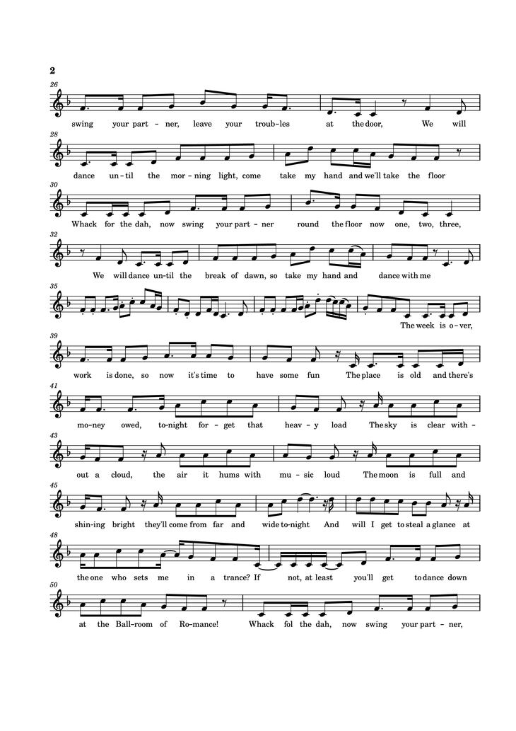 Page 2 of the piano sheet music PDF Piano – Ballroom of Romance Piano by Celtic Woman