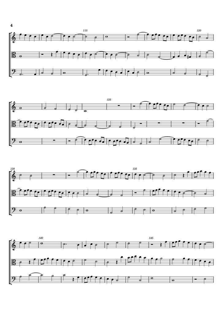 Page 4 of the piano sheet music PDF – Fantasia No. 4 Violin by William Byrd
