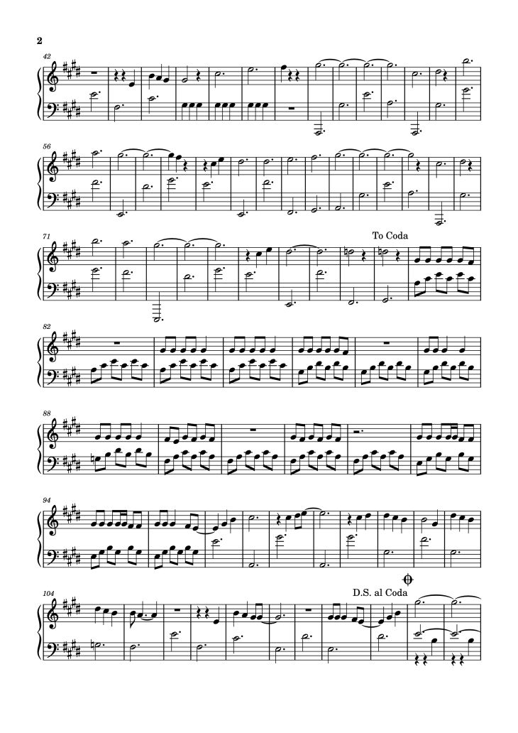 Page 2 of the piano sheet music PDF Piano – Golden hour Piano by Wesley Steenbergen