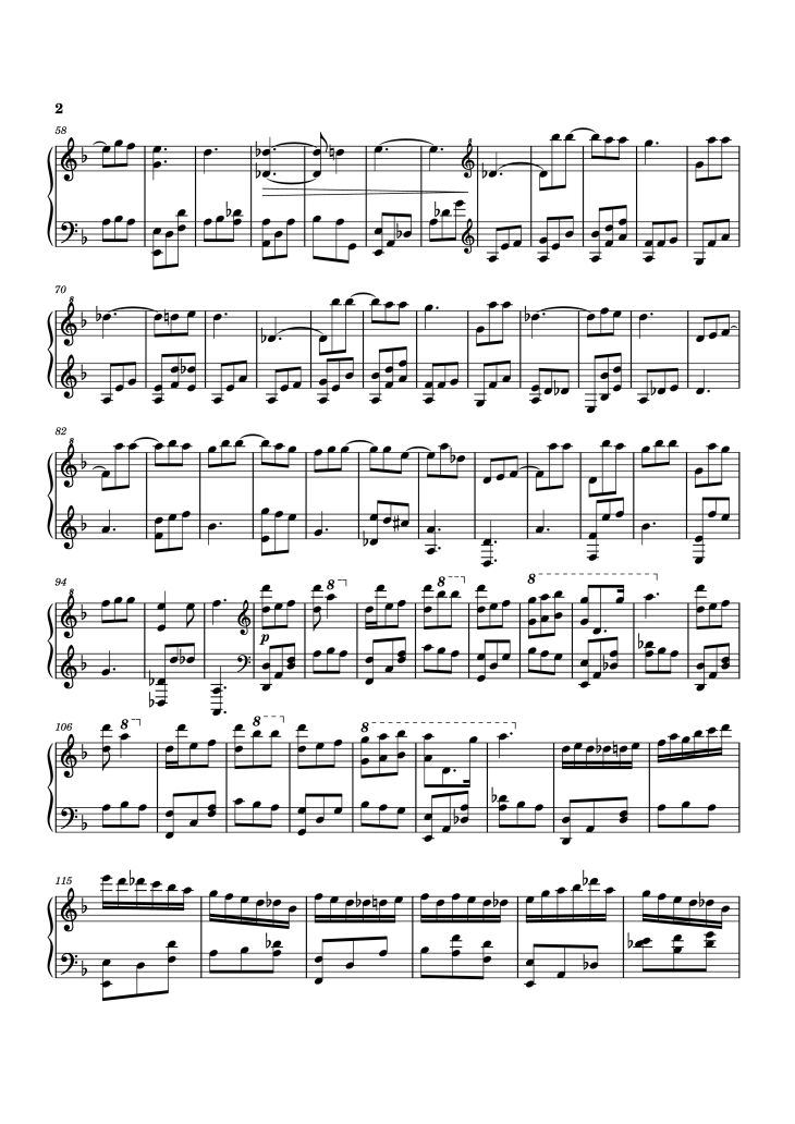 Page 2 of the piano sheet music PDF Piano – Verso Piano by Composition: Lorien Testard