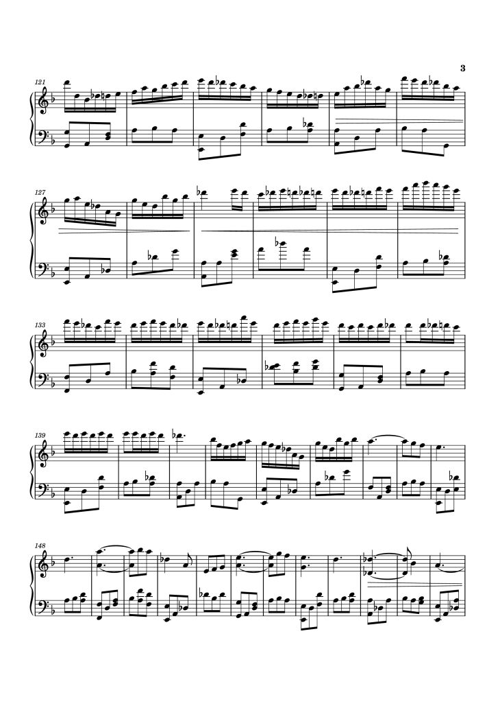 Page 3 of the piano sheet music PDF Piano – Verso Piano by Composition: Lorien Testard