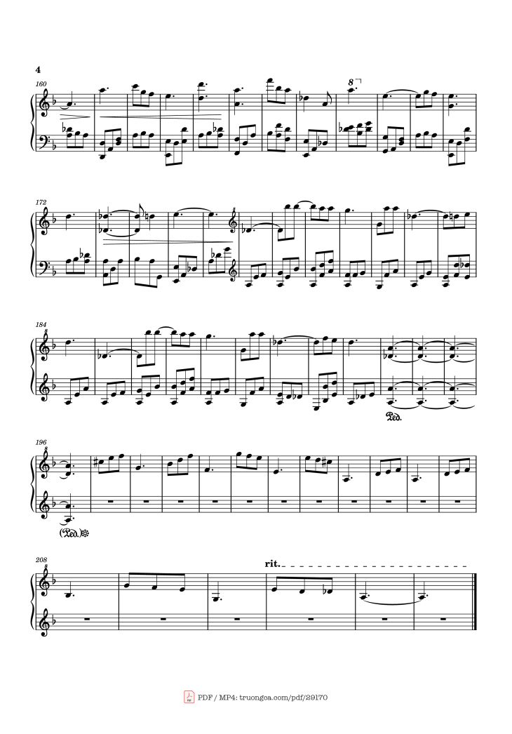 Page 4 of the piano sheet music PDF Piano – Verso Piano by Composition: Lorien Testard