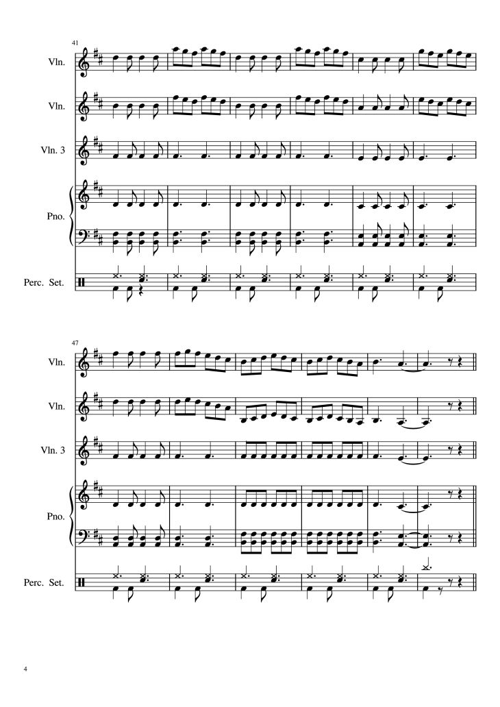 Page 4 of the piano sheet music PDF Piano – FIESTA PAGANA Piano by Mago de Oz