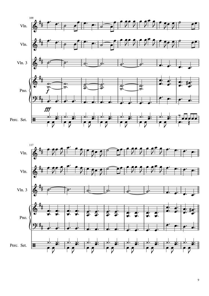 Page 9 of the piano sheet music PDF Piano – FIESTA PAGANA Piano by Mago de Oz