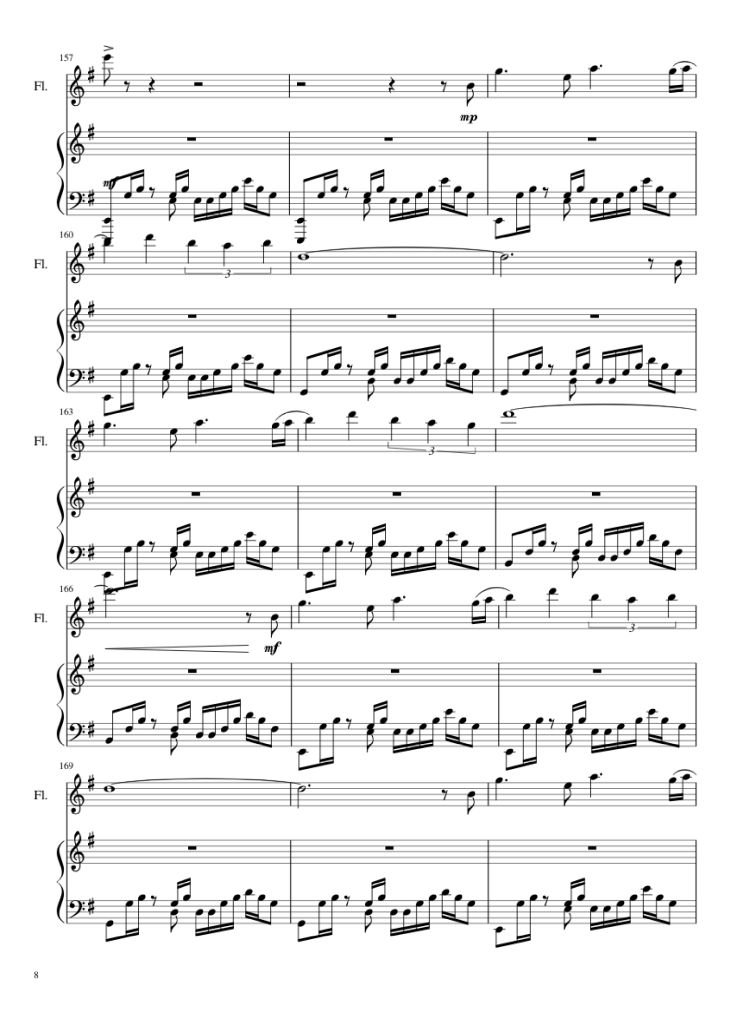 Page 8 of the piano sheet music PDF Piano – Zelda Medley Piano by Undefined