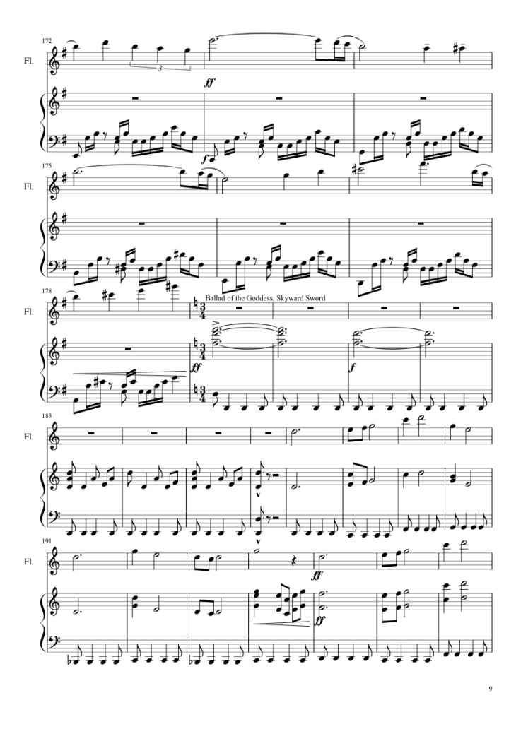 Page 9 of the piano sheet music PDF Piano – Zelda Medley Piano by Undefined
