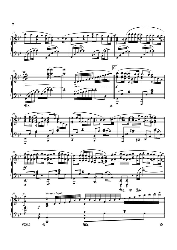 Page 2 of the piano sheet music PDF Piano – To You, 2000... or...20000 Years From Now Piano by Original music by Linked Horizon