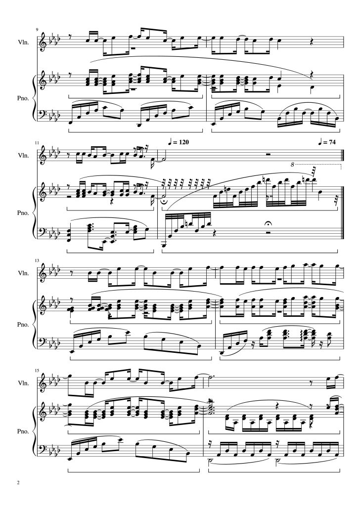 Page 2 of the piano sheet music PDF Piano – Let It Go (Disney