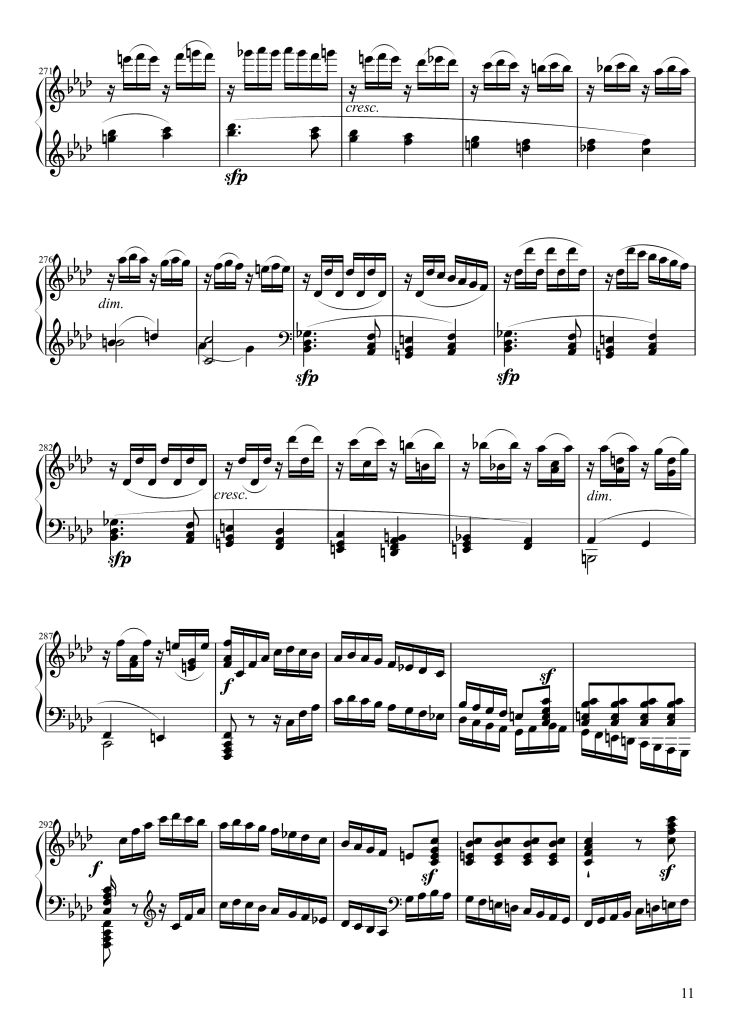 Page 11 of the piano sheet music PDF Piano – Sonate No. 23, Appassionata 3rd Movement by Ludwig van Beethoven