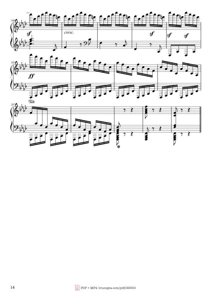 Page 14 of the piano sheet music PDF Piano – Sonate No. 23, Appassionata 3rd Movement by Ludwig van Beethoven