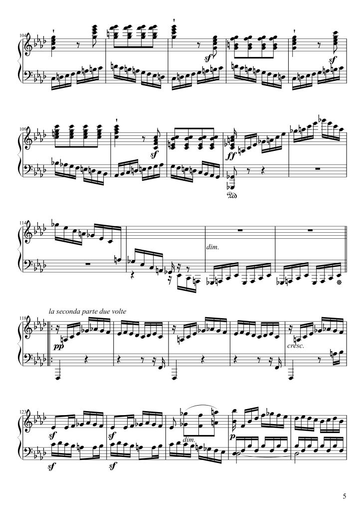 Page 5 of the piano sheet music PDF Piano – Sonate No. 23, Appassionata 3rd Movement by Ludwig van Beethoven