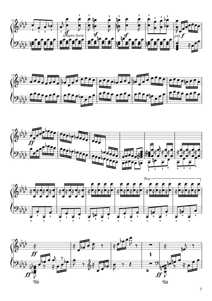 Page 7 of the piano sheet music PDF Piano – Sonate No. 23, Appassionata 3rd Movement by Ludwig van Beethoven