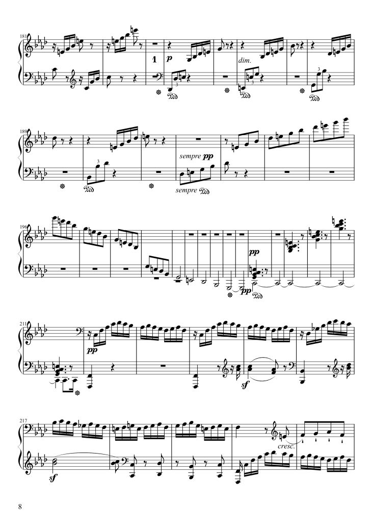 Page 8 of the piano sheet music PDF Piano – Sonate No. 23, Appassionata 3rd Movement by Ludwig van Beethoven