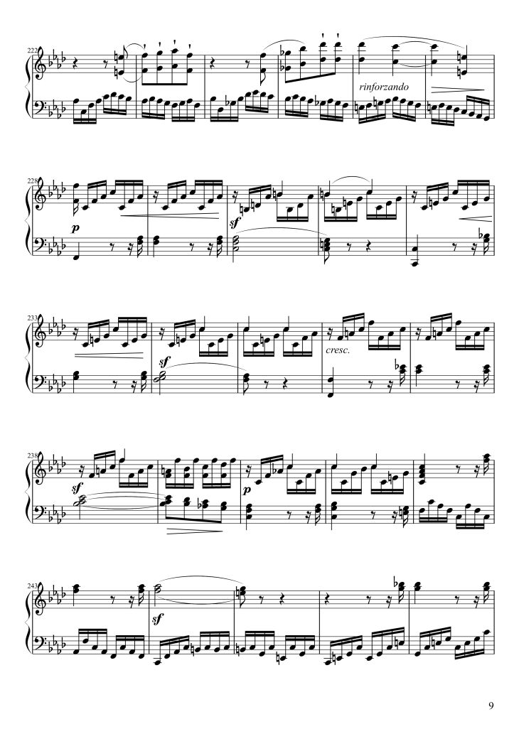 Page 9 of the piano sheet music PDF Piano – Sonate No. 23, Appassionata 3rd Movement by Ludwig van Beethoven