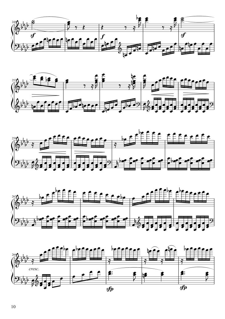 Page 10 of the piano sheet music PDF Piano – Sonate No. 23, Appassionata 3rd Movement by Ludwig van Beethoven