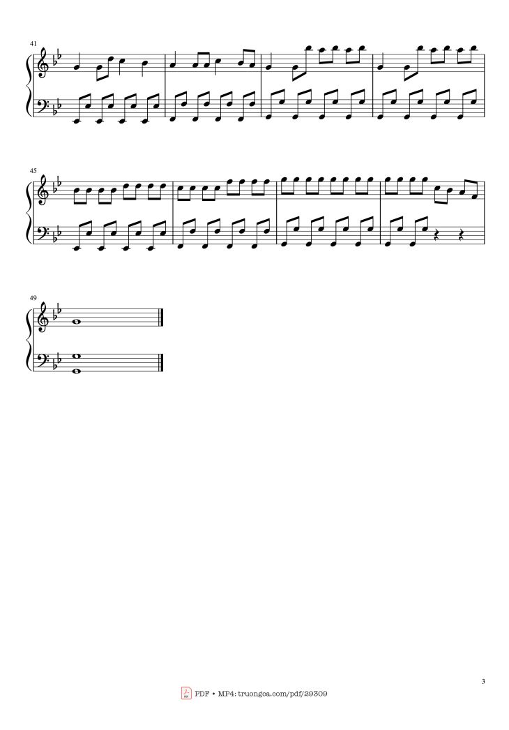 Page 3 of the piano sheet music PDF Piano – Coffin Dance Easy Piano by Benjamin Aidoo