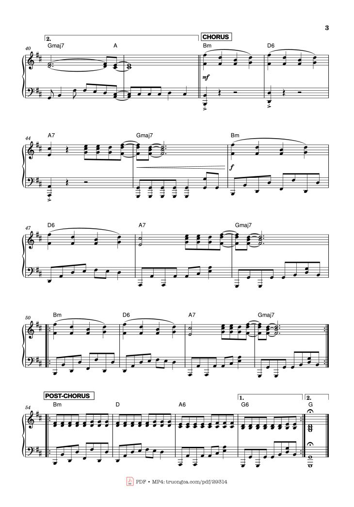 Page 3 of the piano sheet music PDF Piano – LOLA Piano by Superbus