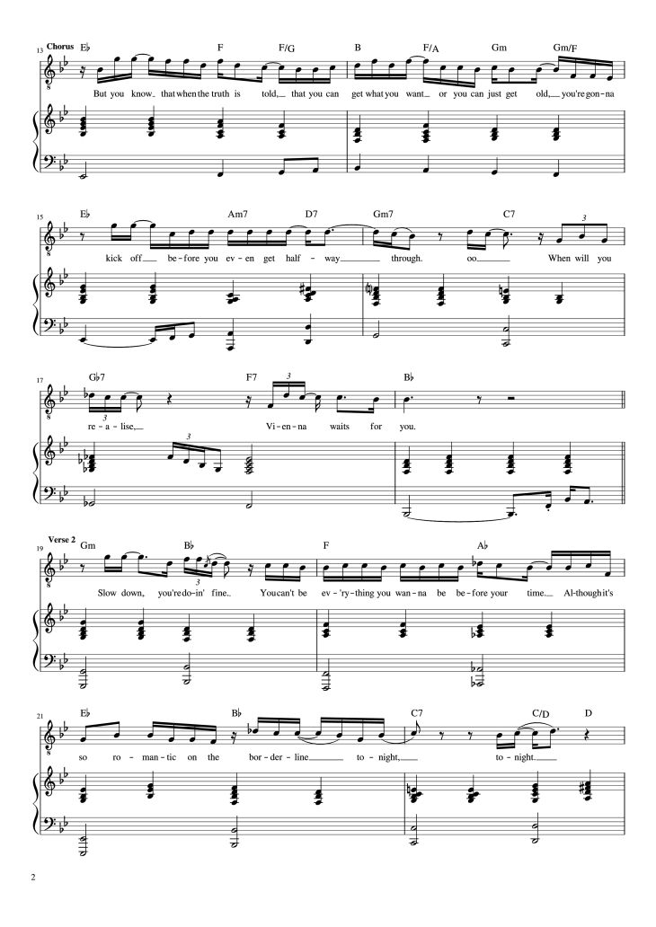 Page 2 of the piano sheet music PDF Piano – Vienna Piano by Words and Music by