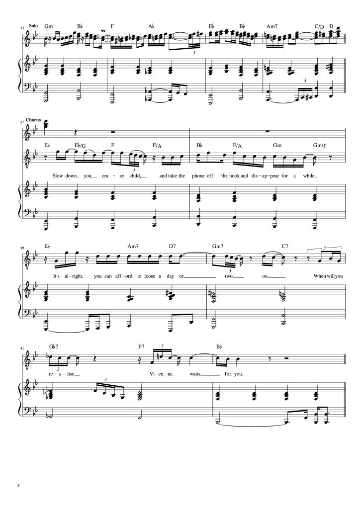 Page 4 of the piano sheet music PDF Piano – Vienna Piano by Words and Music by