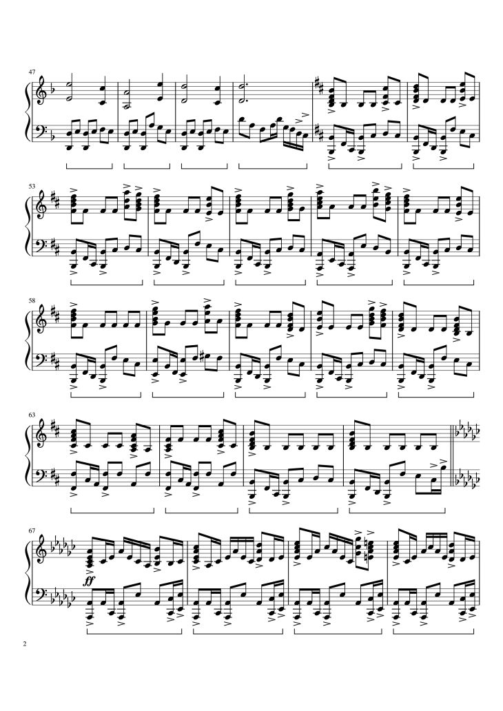 Page 2 of the piano sheet music PDF Piano – Davy Jones Theme Piano by Undefined