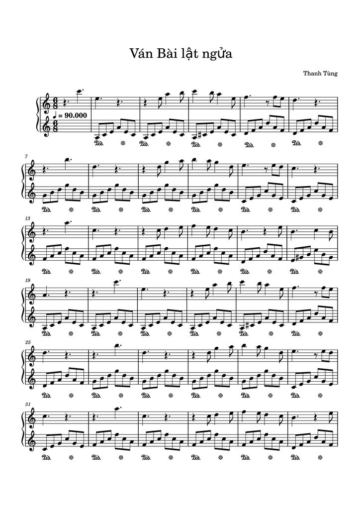Page 1 of the piano sheet music PDF Piano – Ván Bài lật ngửa Piano by Thanh Tùng