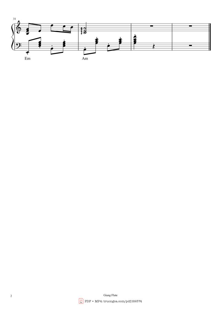Page 2 of the piano sheet music PDF Piano – Niềm vui của em Piano by Nguyễn Huy Hùng