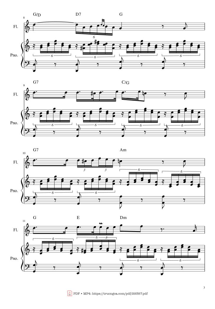 Page 3 of the piano sheet music PDF Piano – Ave Maria Piano by Franz Schubert