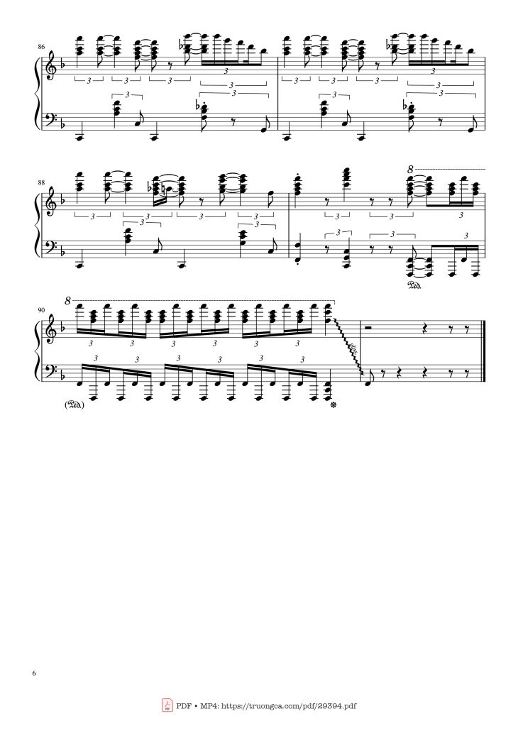 Page 6 of the piano sheet music PDF Piano – Happy Birthday in Jazz Piano by Arr By Jonny May