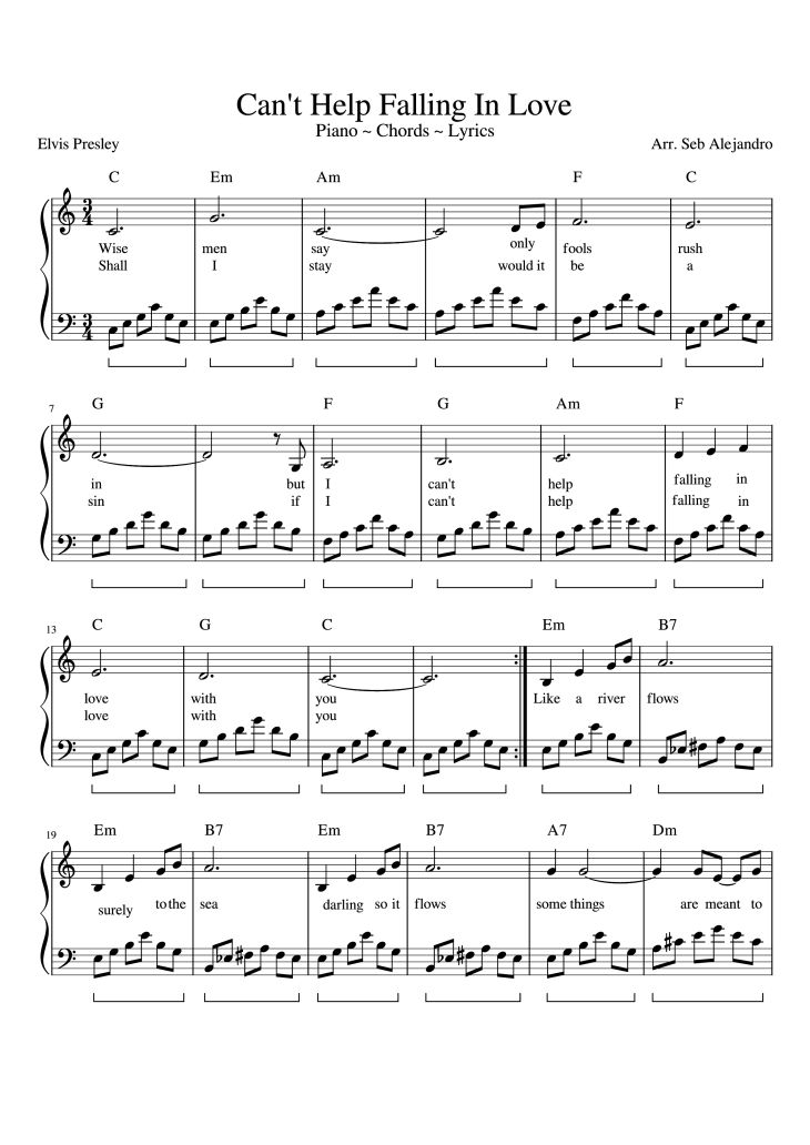 Page 1 of the piano sheet music PDF Piano – Can