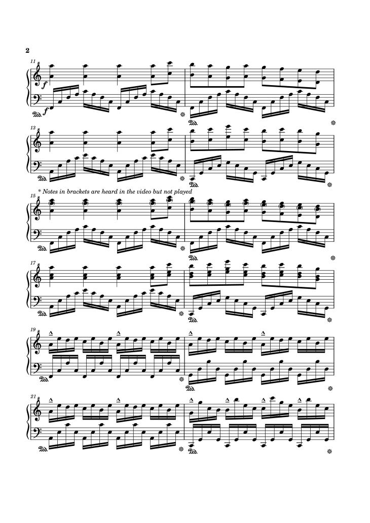 Page 2 of the piano sheet music PDF Piano – Rush Of Life Piano by Composed by Tony Ann