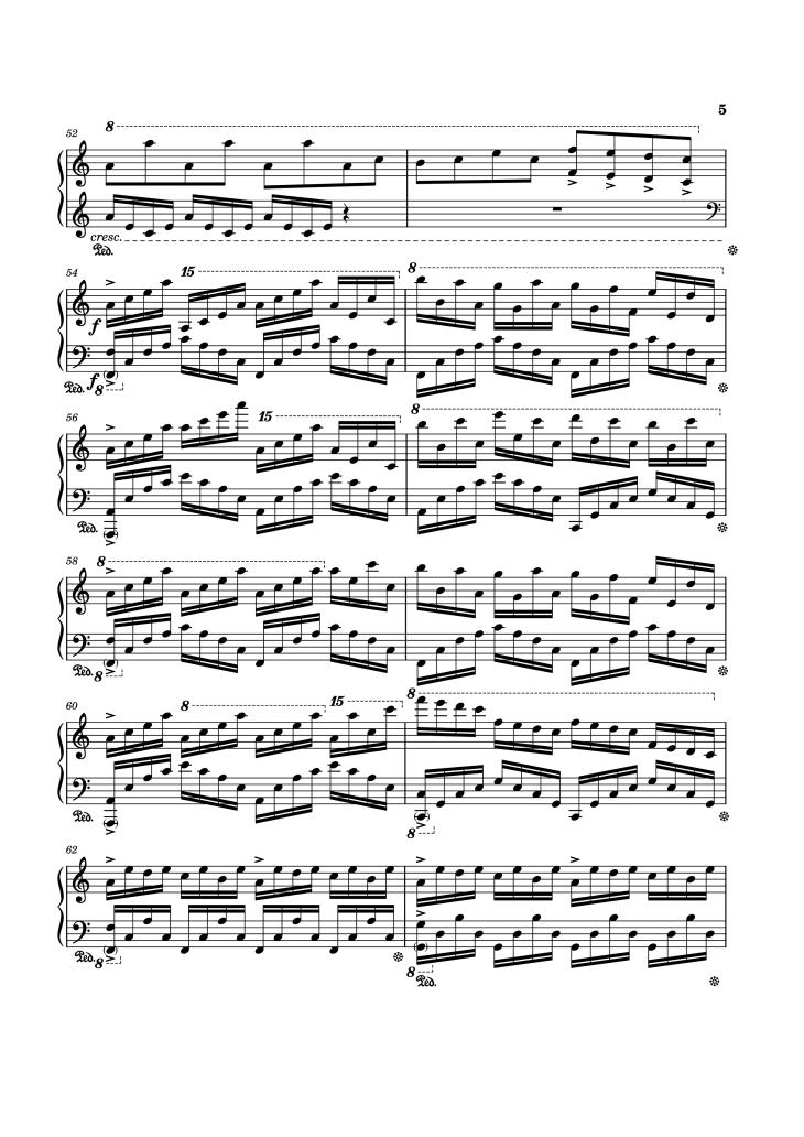 Page 5 of the piano sheet music PDF Piano – Rush Of Life Piano by Composed by Tony Ann