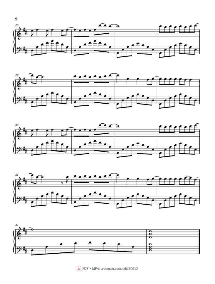 Page 2 of the piano sheet music PDF – Là Anh Piano by Mộng Nhiên
