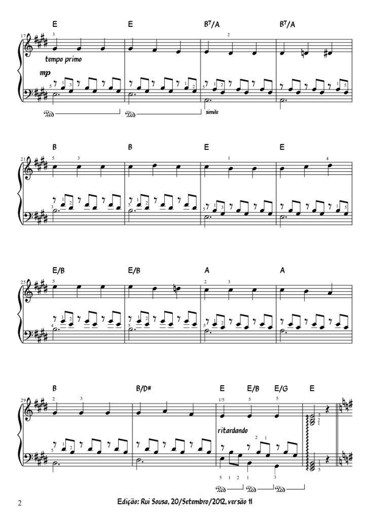 Page 2 of the piano sheet music PDF Piano – Spanish Romance Piano by Spanish Romance