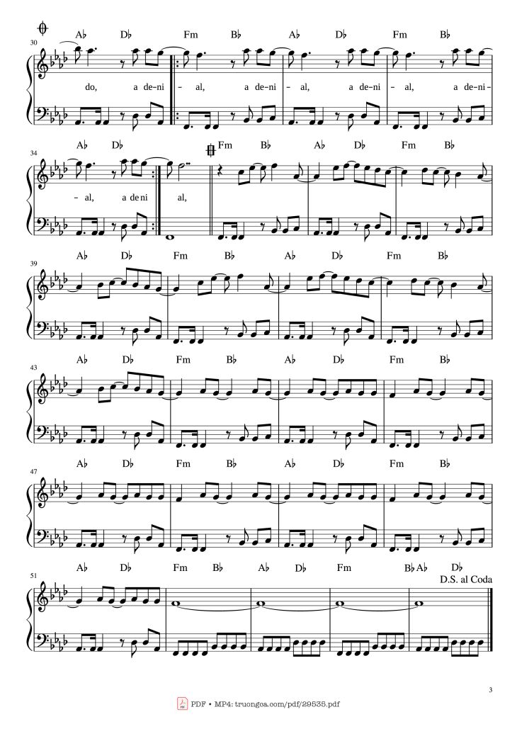 Page 3 of the piano sheet music PDF Piano – Smells Like Teen Spirit Piano by Nirvana