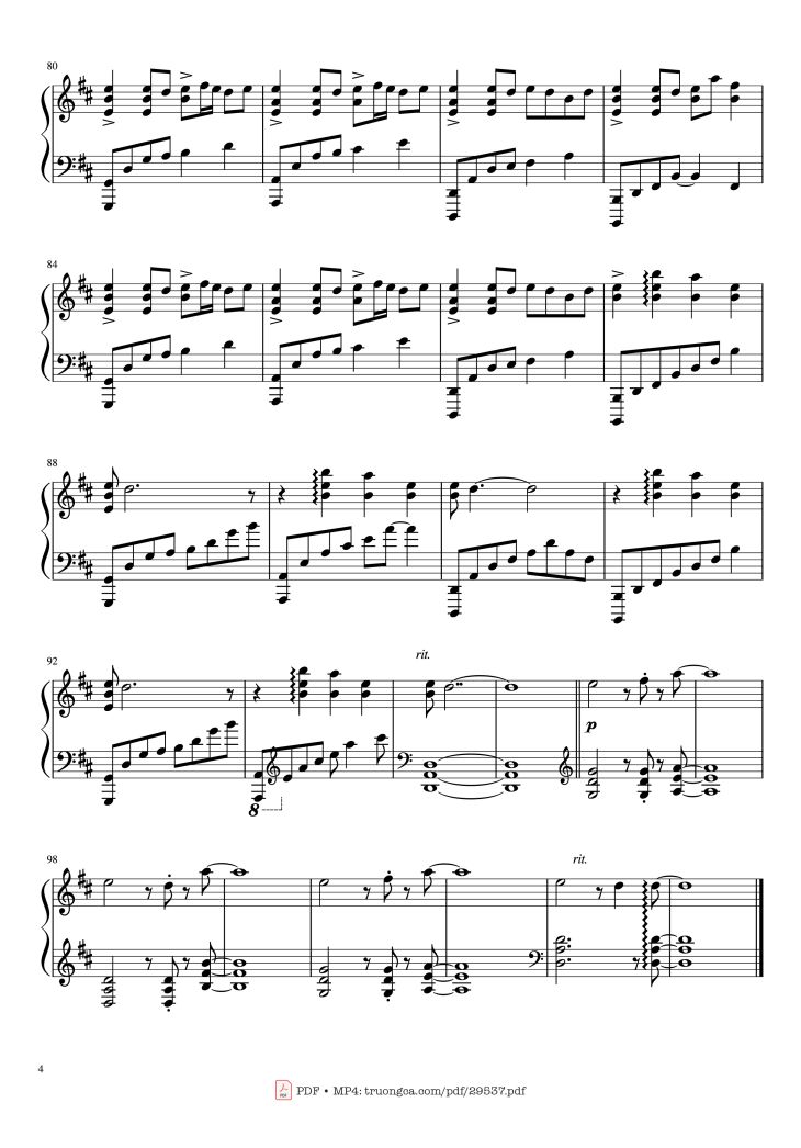 Page 4 of the piano sheet music PDF Piano – Spice Piano by Tokyo Karan Koron