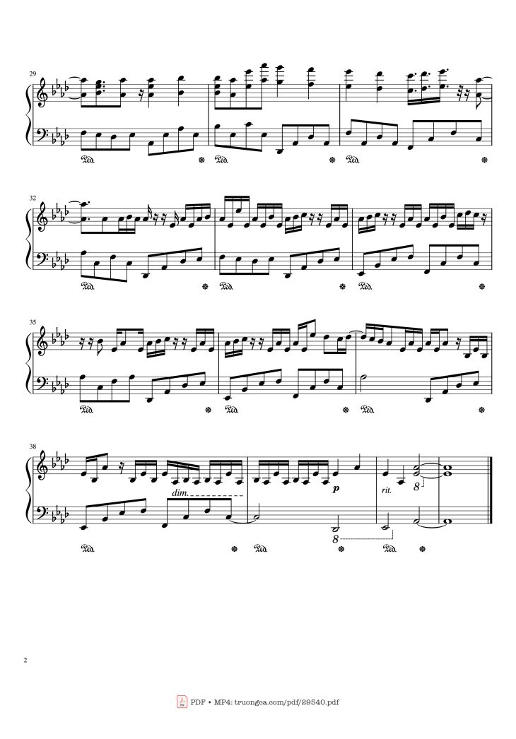 Page 2 of the piano sheet music PDF Piano – Seven Deadly Sins - pf Adlib- 10 Taizai [OST 2] Piano by Hiroyuki Sawano