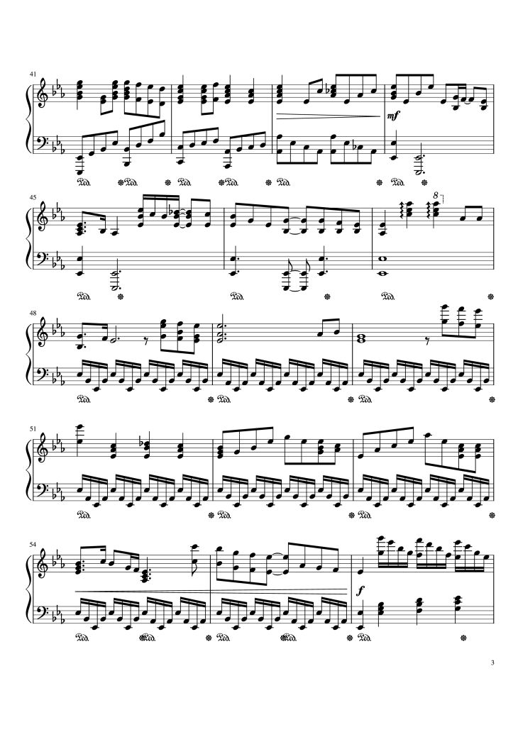 Page 3 of the piano sheet music PDF – BRIDGE OVER TROUBLED WATER Piano by Written by Paul Simon
