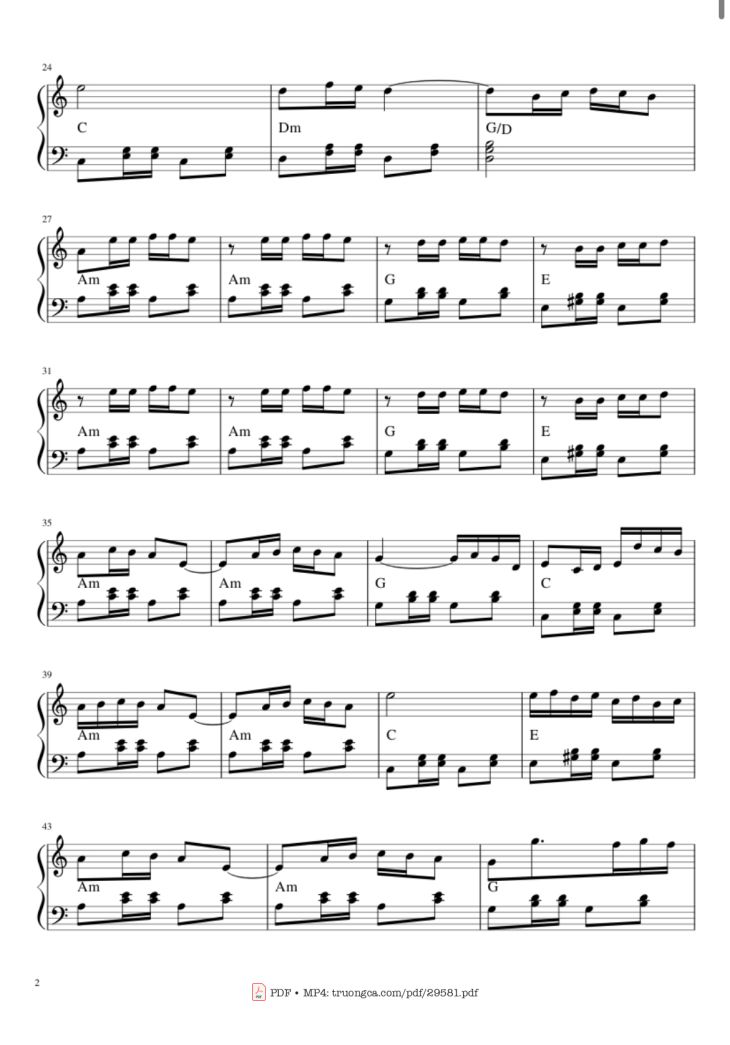 Page 2 of the piano sheet music PDF – Xổ số Thủ Đô Piano by Marek & Wacek
