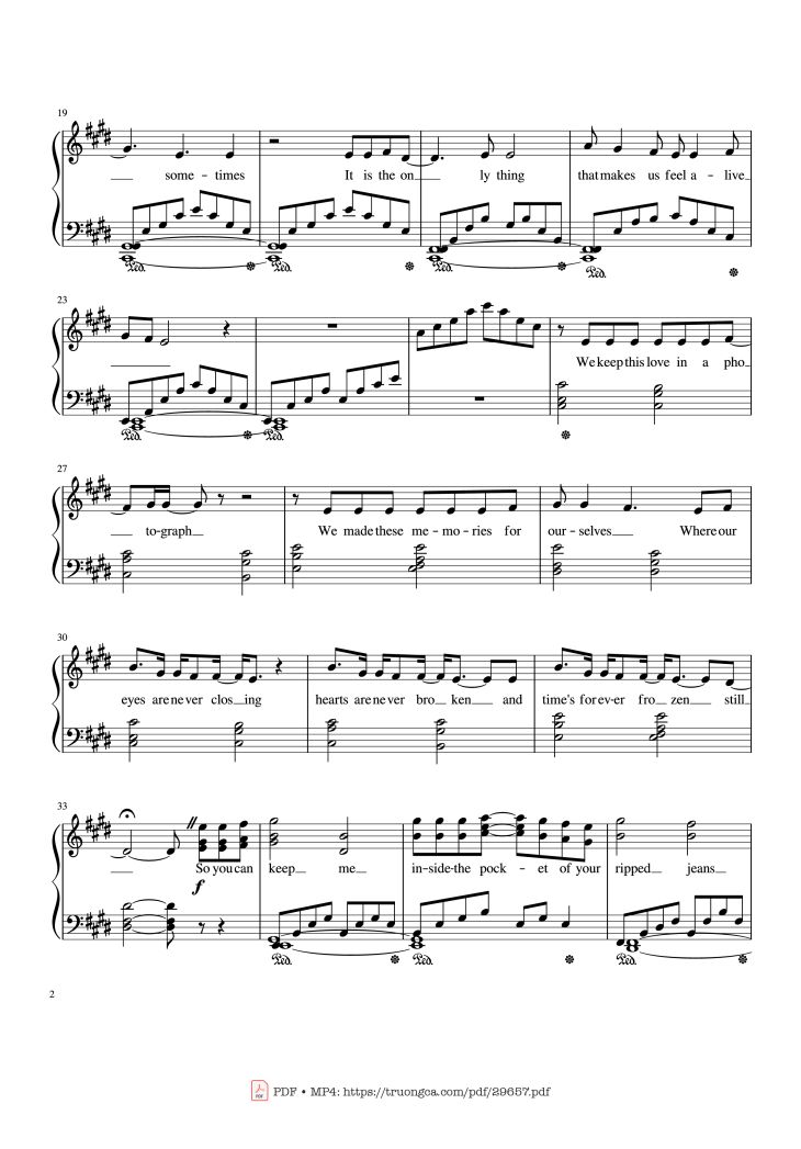 Page 2 of the piano sheet music PDF – Photograph Ed Sheeran Piano Solo by Ed Sheeran