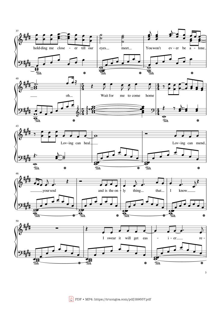 Page 3 of the piano sheet music PDF – Photograph Ed Sheeran Piano Solo by Ed Sheeran