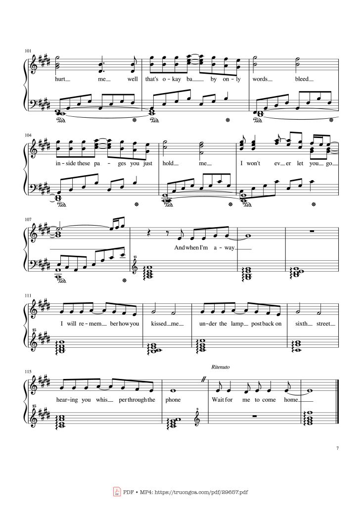 Page 7 of the piano sheet music PDF – Photograph Ed Sheeran Piano Solo by Ed Sheeran