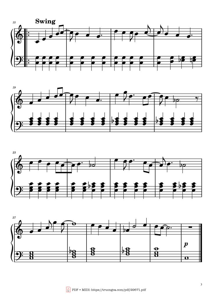 Page 3 of the piano sheet music PDF Piano – All I Want For Christmas Is You Piano Easy by Mariah Carey