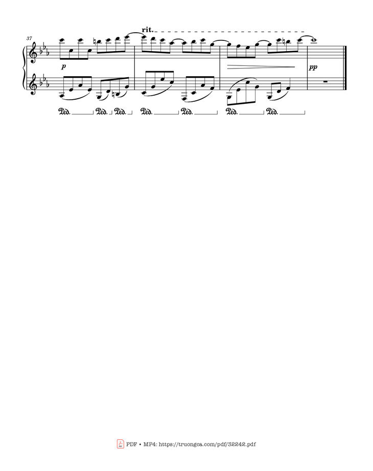 Page 3 of the piano sheet music PDF – WHEN THE LOVE FALLS Piano by Yiruma