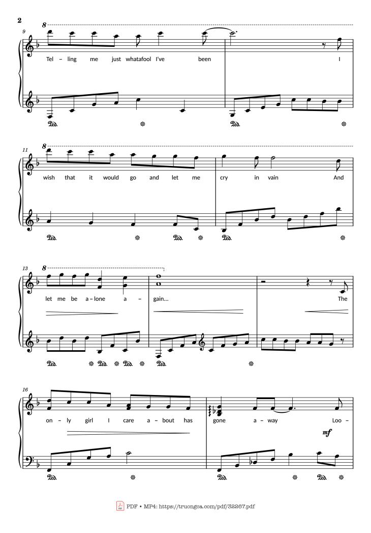 Page 2 of the piano sheet music PDF – Rhythm of the rain Piano by John Claude Gummoe