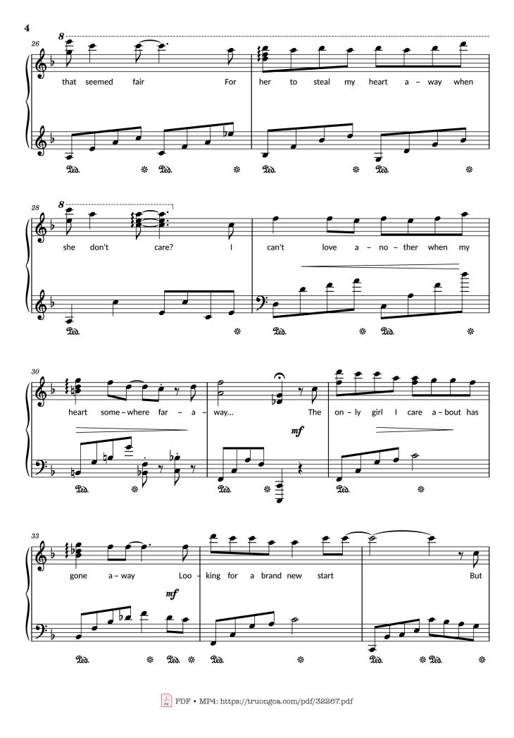 Page 4 of the piano sheet music PDF – Rhythm of the rain Piano by John Claude Gummoe