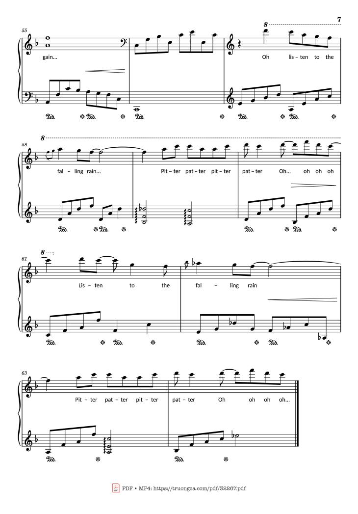 Page 7 of the piano sheet music PDF – Rhythm of the rain Piano by John Claude Gummoe